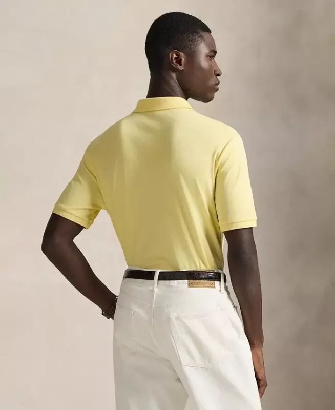 Men’s Slim-Fit Soft Cotton Polo Shirt - Wicket Yellow - 4