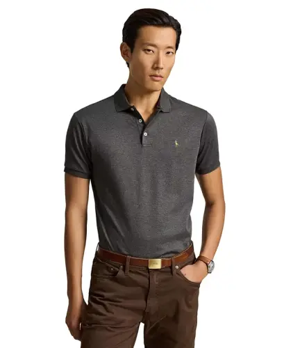 Men’s Slim-Fit Soft Cotton Polo Shirt - WINDSOR HEATHER - 1
