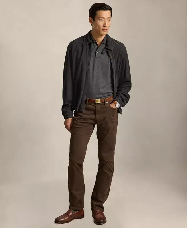 Men’s Slim-Fit Soft Cotton Polo Shirt - WINDSOR HEATHER - 2