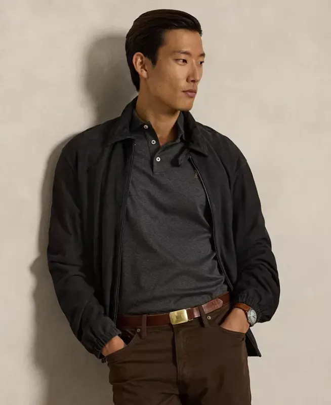 Men’s Slim-Fit Soft Cotton Polo Shirt - WINDSOR HEATHER - 3