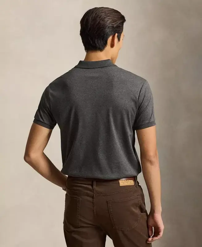 Men’s Slim-Fit Soft Cotton Polo Shirt - WINDSOR HEATHER - 5