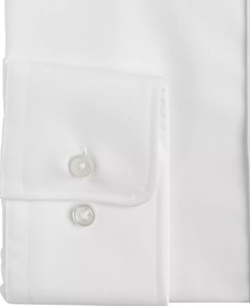 Men's Slim Fit Solid Cotton Dress Shirt White - 2