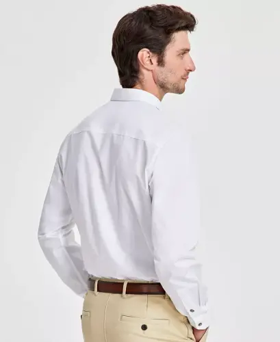 Men's Slim-Fit Solid Dress Shirt, Created for Modazone-Bright White - ALFANI (1)