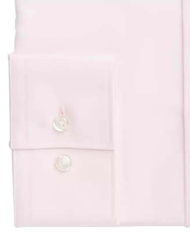 Men's Slim Fit Solid Dress Shirt - Light Pink - 3