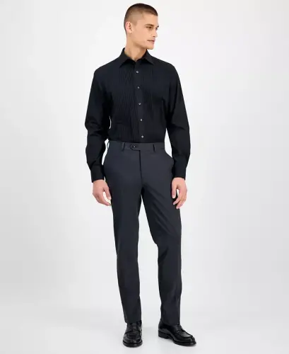 Men's Slim-Fit Solid Tuxedo Shirt, Created for Modazone - Deep Black - ALFANI (1)