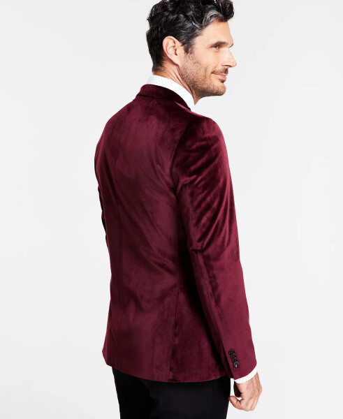 Men's Slim-Fit Solid Velvet Sport Coats, Created for Modazone Burgundy - 2