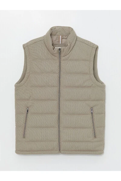 Men's slim fit, stand-up collar puffer vest. - LC WAIKIKI