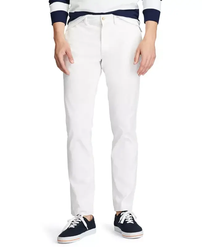 Men's Slim-Fit Stretch Chino Pants - WHITE - 1