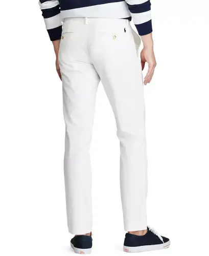 Men's Slim-Fit Stretch Chino Pants - WHITE - 4