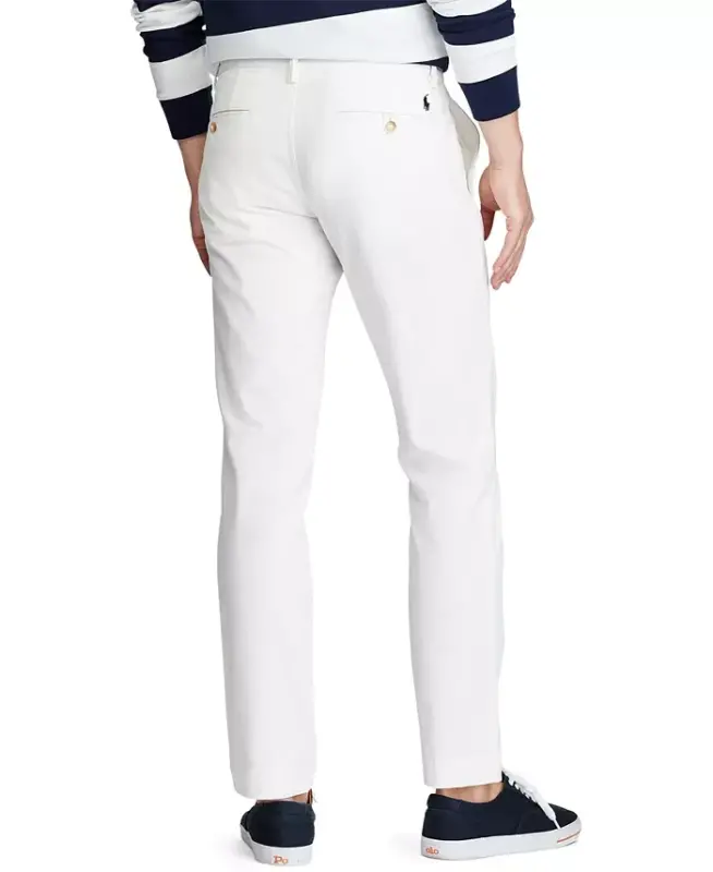 Men's Slim-Fit Stretch Chino Pants - WHITE - 4