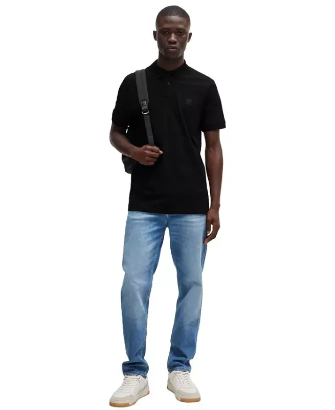 Men's Slim-Fit Stretch-Cotton Logo Patch Polo Shirt - 1