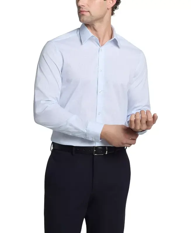 Men's Slim-Fit Stretch Dress Shirt, Online Exclusive Created for Modazone - Blue Multi - 1