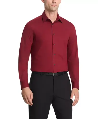Men's Slim-Fit Stretch Dress Shirt, Online Exclusive Created for Modazone - Bordeaux - 1