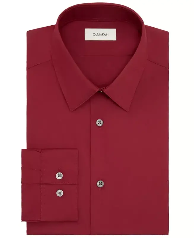 Men's Slim-Fit Stretch Dress Shirt, Online Exclusive Created for Modazone - Bordeaux - 3