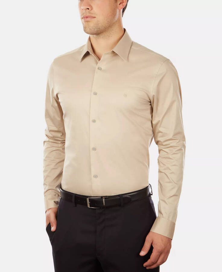 Men's Slim-Fit Stretch Dress Shirt, Online Exclusive Created for Modazone Camel - 1