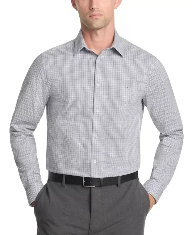 Men's Slim-Fit Stretch Dress Shirt, Online Exclusive Created for Modazone - Carbon - 1