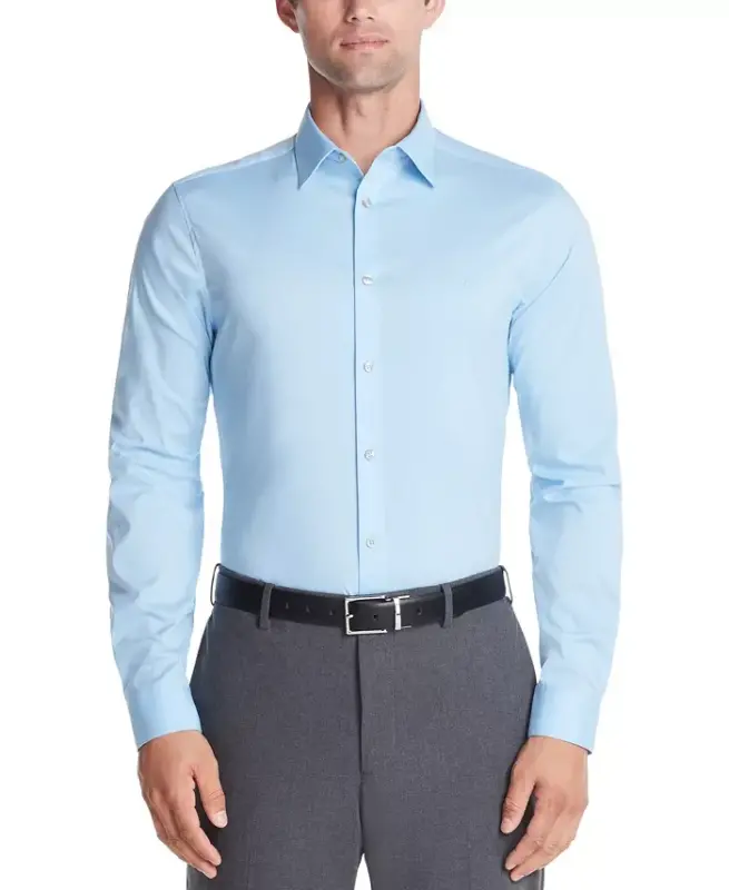 Men's Slim-Fit Stretch Dress Shirt, Online Exclusive Created for Modazone - Glacier Blue - 1