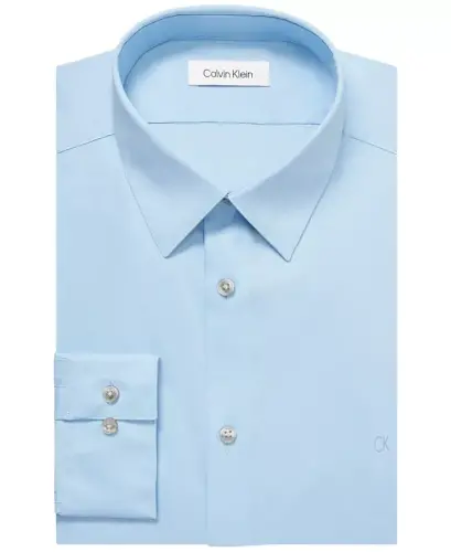 Men's Slim-Fit Stretch Dress Shirt, Online Exclusive Created for Modazone - Glacier Blue - 3