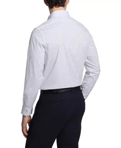 Men's Slim-Fit Stretch Dress Shirt, Online Exclusive Created for Modazone - Gray Multi - Calvin Klein (1)