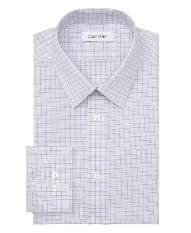 Men's Slim-Fit Stretch Dress Shirt, Online Exclusive Created for Modazone - Gray Multi - 3