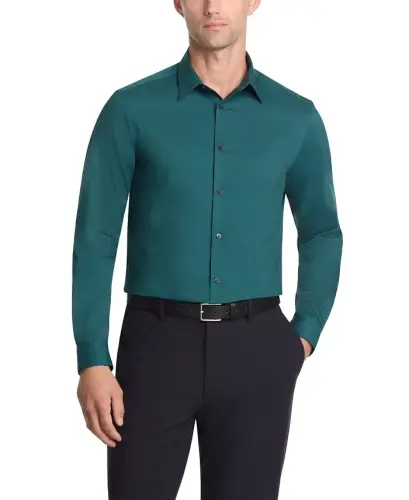 Men's Slim-Fit Stretch Dress Shirt, Online Exclusive Created for Modazone - Green - 1