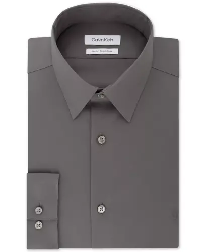 Men's Slim-Fit Stretch Dress Shirt, Online Exclusive Created for Modazone - Grey - 3