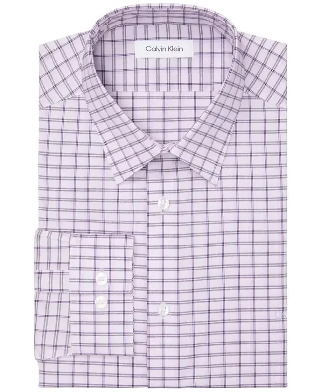 Men's Slim-Fit Stretch Dress Shirt, Online Exclusive Created for Modazone - Lavender Multi - 3