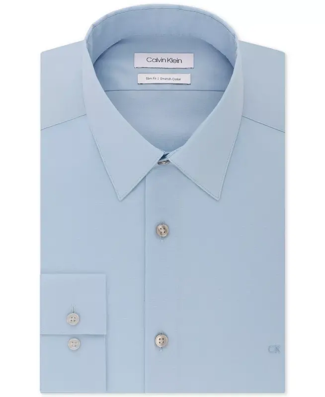 Men's Slim-Fit Stretch Dress Shirt, Online Exclusive Created for Modazone-Light Blue - 6