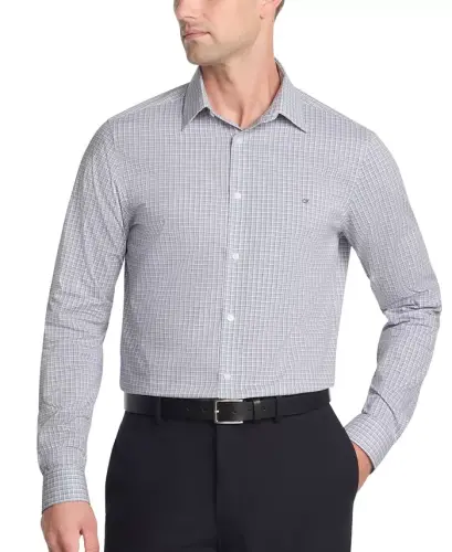 Men's Slim-Fit Stretch Dress Shirt, Online Exclusive Created for Modazone - Navy - 1