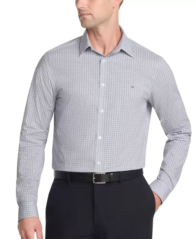 Men's Slim-Fit Stretch Dress Shirt, Online Exclusive Created for Modazone - Navy - 1