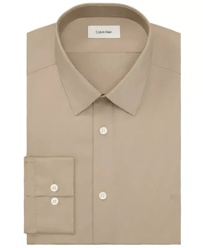 Men's Slim-Fit Stretch Dress Shirt, Online Exclusive Created for Modazone - New Tan - 3