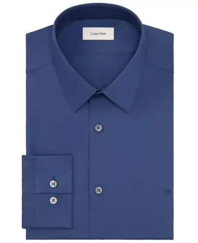 Men's Slim-Fit Stretch Dress Shirt, Online Exclusive Created for Modazone - Steel Blue - 3