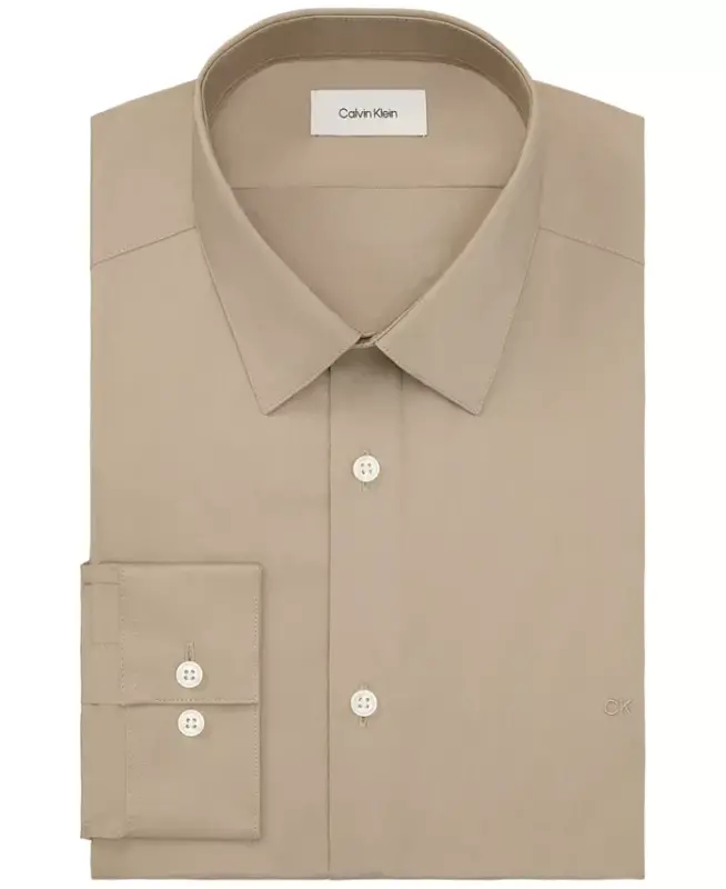 Men's Slim-Fit Stretch Dress Shirt, Online Exclusive Created for Modazone - Stone - 3