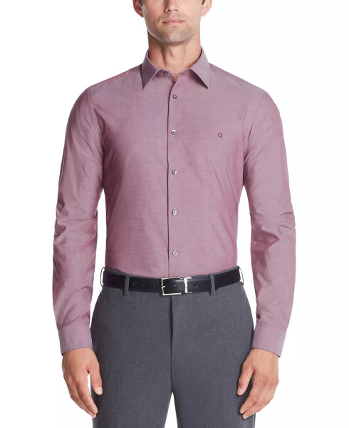 Men's Slim-Fit Stretch Dress Shirt, Online Exclusive Created for Modazone Wine - 1