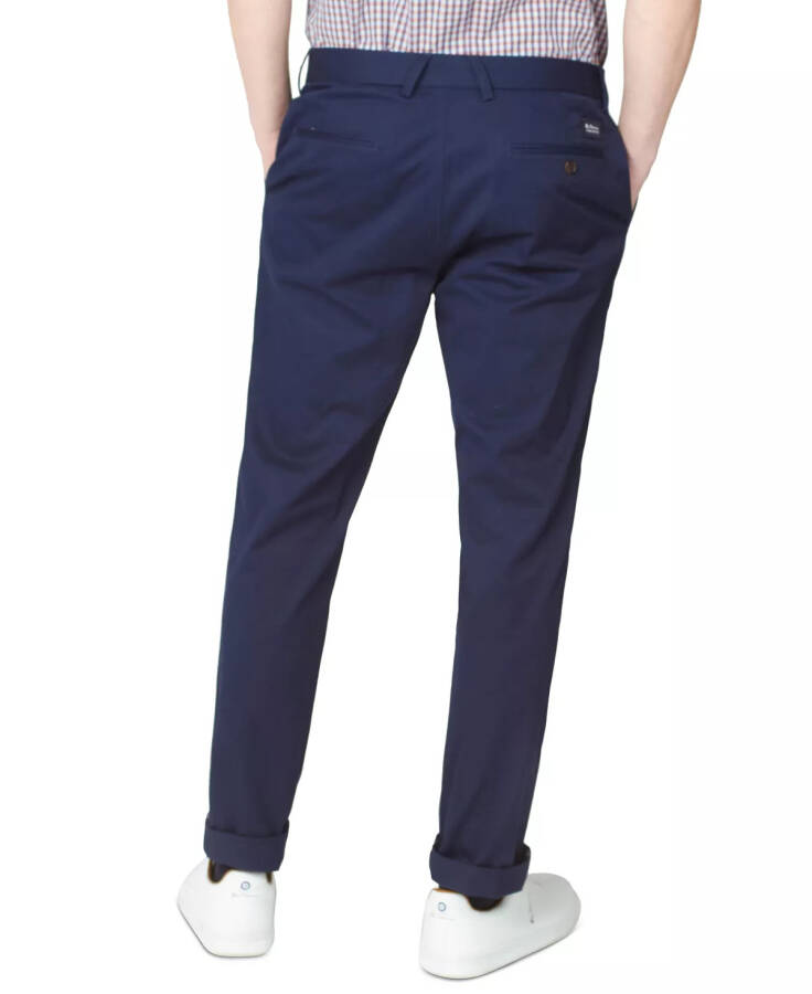 Men's Slim-Fit Stretch Five-Pocket Branded Chino Pants Dark Navy - 5