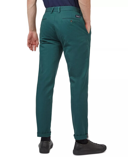 Men's Slim-Fit Stretch Five-Pocket Branded Chino Pants Ocean Green - 5