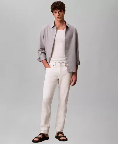 Men's Slim-Fit Stretch Jeans - Chalk White 