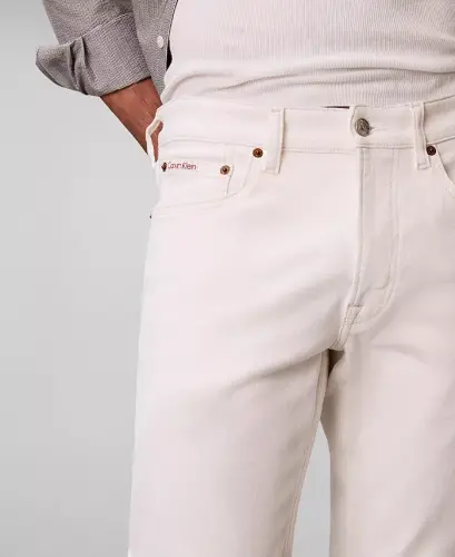 Men's Slim-Fit Stretch Jeans - Chalk White - CALVIN KLEIN (1)