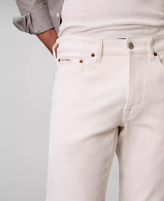 Men's Slim-Fit Stretch Jeans - Chalk White - 2