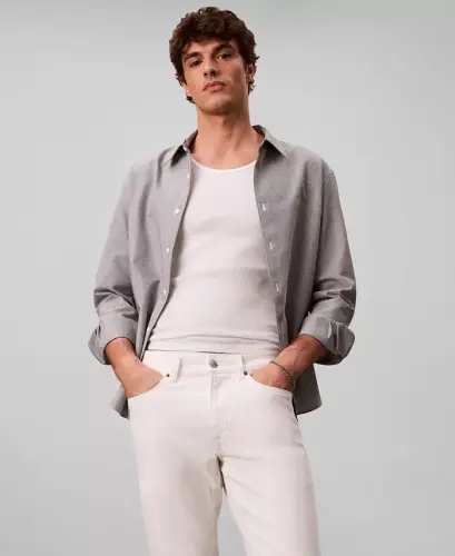 Men's Slim-Fit Stretch Jeans - Chalk White - 5