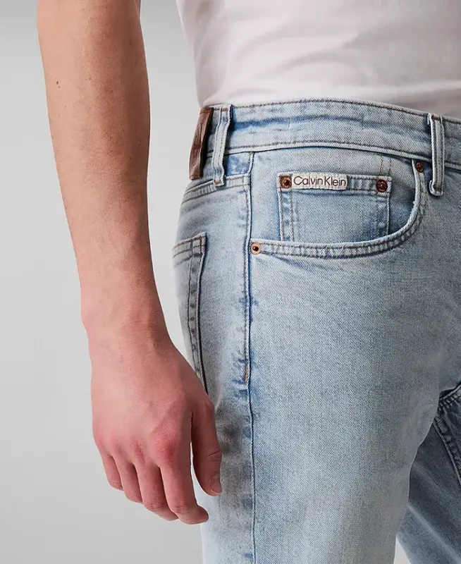 Men's Slim-Fit Stretch Jeans - Marbled Blue - 3