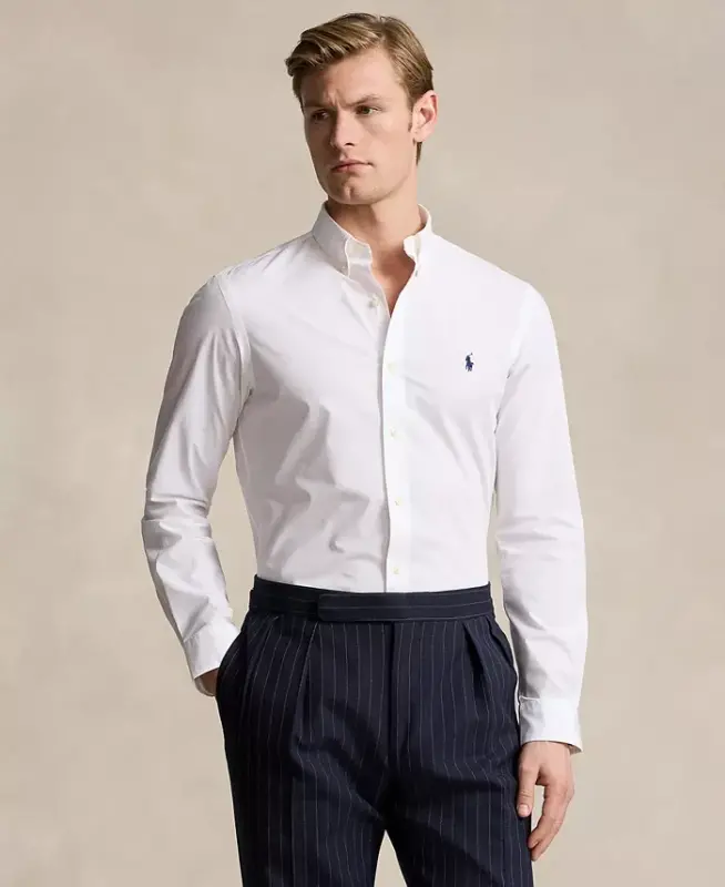 Men's Slim-Fit Stretch Poplin Shirt - POLO RALPH LAUREN