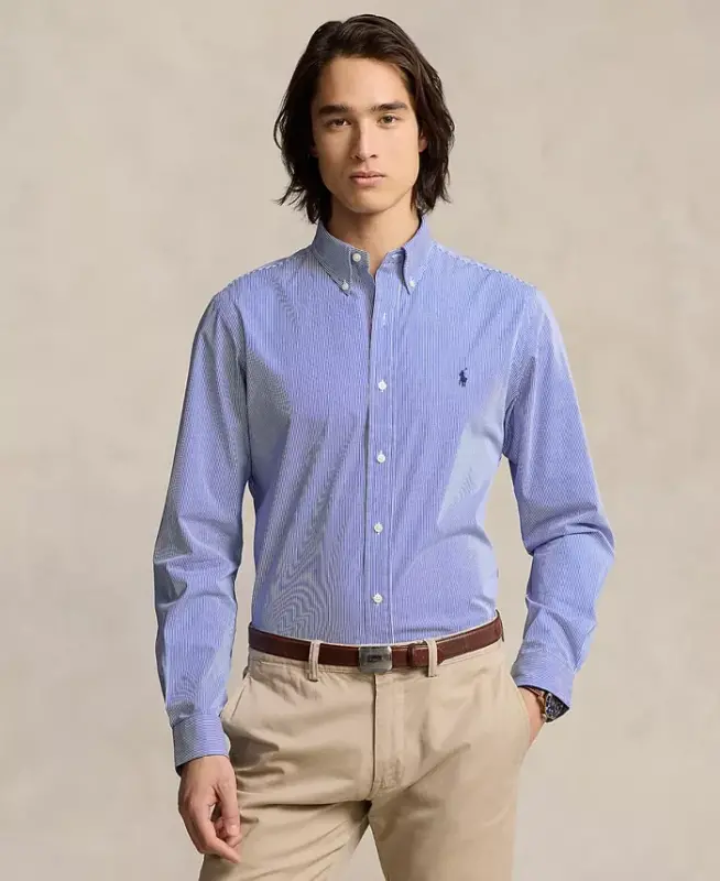 Men's Slim-Fit Stretch Poplin Shirt - POLO RALPH LAUREN