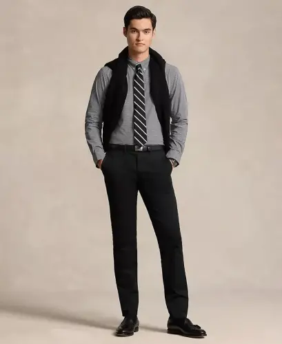 Men's Slim-Fit Stretch Poplin Shirt - Black/white Check - POLO RALPH LAUREN (1)