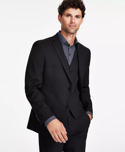 Men's Slim-Fit Stretch Solid Suit Jacket, Created for Modazone Black - 1