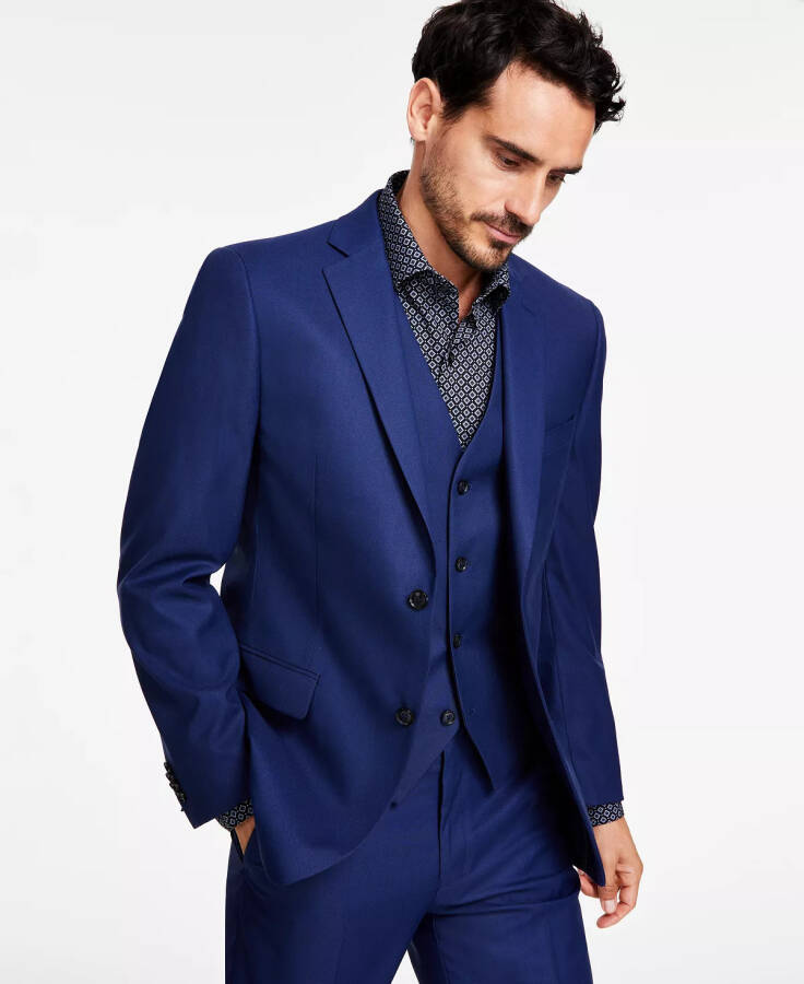 Men's Slim-Fit Stretch Solid Suit Jacket, Created for Modazone Blue - 1