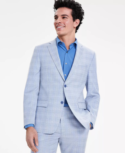 Men's Slim-Fit Stretch Solid Suit Jacket, Created for Modazone Blue Plaid - 2