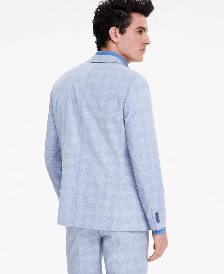 Men's Slim-Fit Stretch Solid Suit Jacket, Created for Modazone Blue Plaid - 3