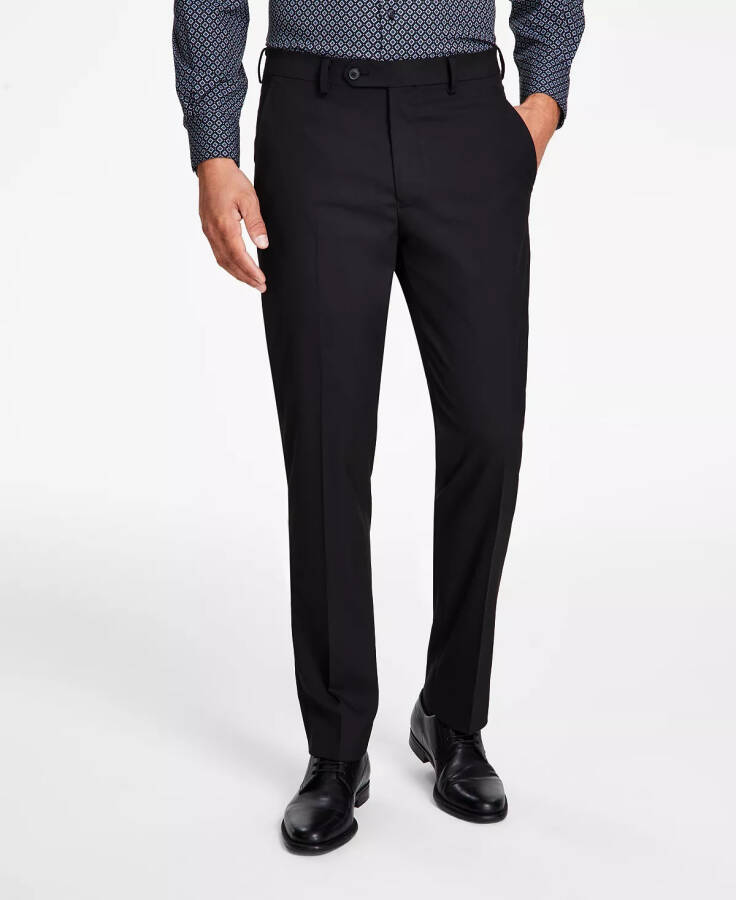 Men's Slim-Fit Stretch Solid Suit Pants, Created for Modazone Black - 2