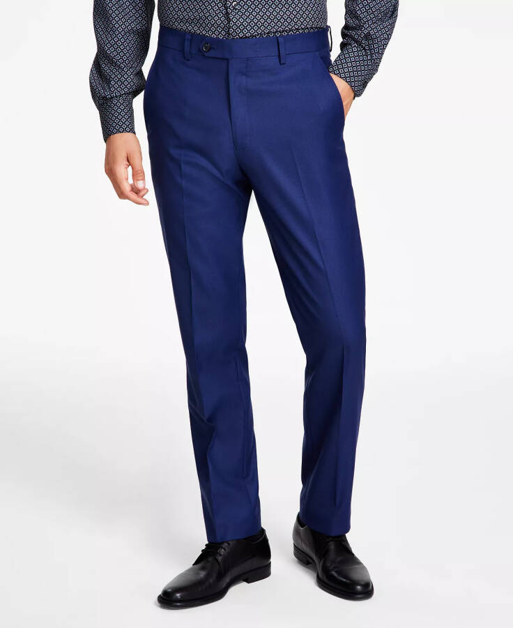 Men's Slim-Fit Stretch Solid Suit Pants, Created for Modazone Blue - 1